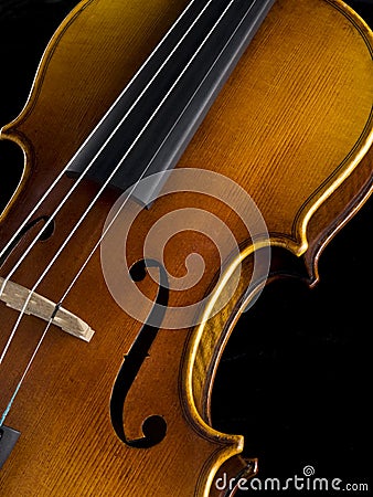 Acoustic Classical Violin body top view Stock Photo