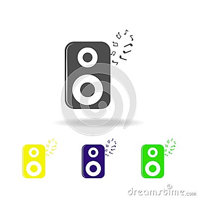 acoustic column and notes multicolored icons. Element of music icon. Signs and symbols collection icon for websites, web design, m Stock Photo