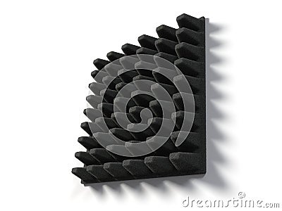 Acoustic foam block. silent room concept. 3D illustration Cartoon Illustration