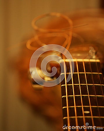 Acoustic guitar closeup Stock Photo