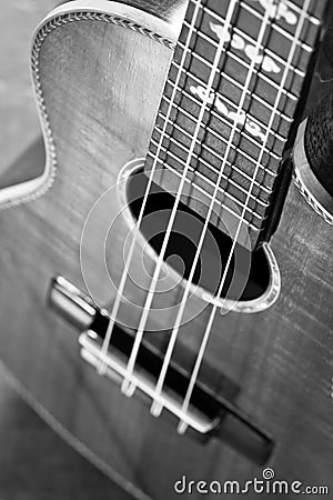 Acoustic guitar,extremely shallow dof. Stock Photo