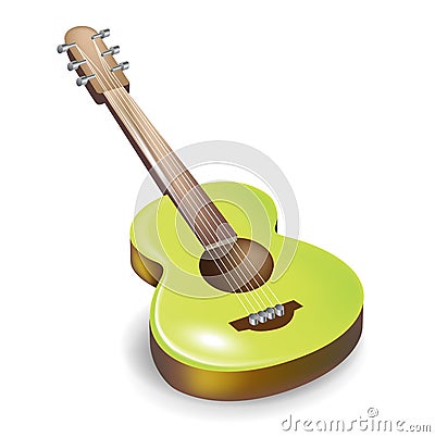 Acoustic guitar isolated Vector Illustration