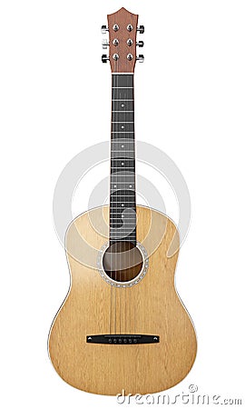 Acoustic guitar isolated on white Stock Photo