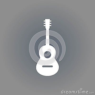 Acoustic guitar sign icon. Music symbol. stock vector illustration flat design Vector Illustration