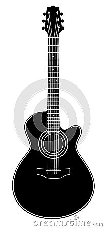 Acoustic guitar silhouette Vector Illustration