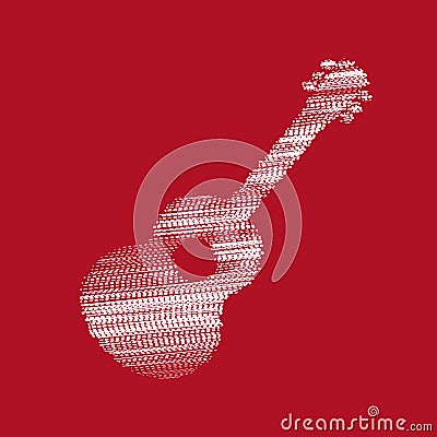 Acoustic guitar silhouette Vector Illustration