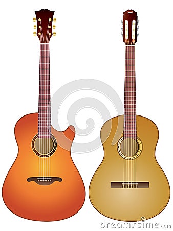 Acoustic guitars Vector Illustration