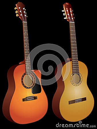 Acoustic guitars Vector Illustration