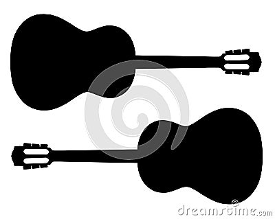 Acoustic guitars silouette Stock Photo