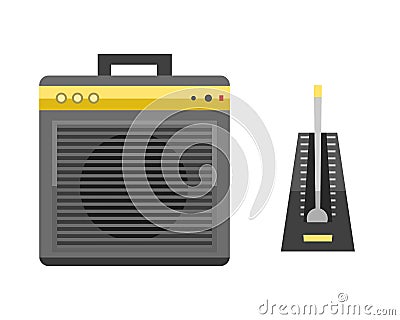 Acoustic musical speaker audio equipment musical technology and loudspeaker volume studio tool stereo entertainment Vector Illustration