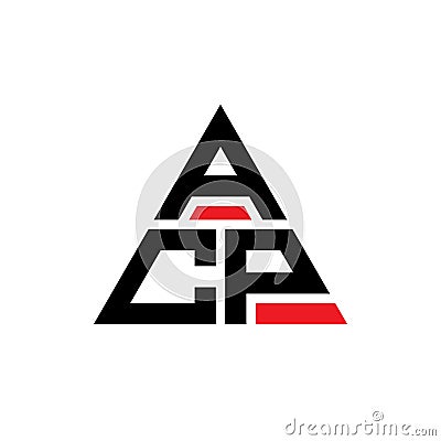 ACP triangle letter logo design with triangle shape. ACP triangle logo design monogram. ACP triangle vector logo template with red Vector Illustration