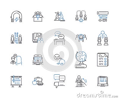 Acquiring understanding line icons collection. Comprehension, Insight, Perception, Cognition, Awareness, Knowledge Vector Illustration