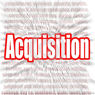 Acquisition word with zoom in effect as background Stock Photo