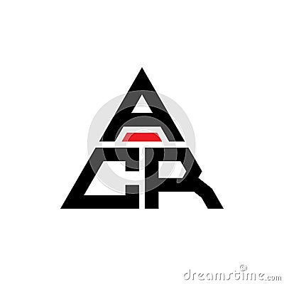 ACR triangle letter logo design with triangle shape. ACR triangle logo design monogram. ACR triangle vector logo template with red Vector Illustration