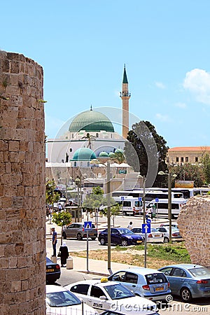 Jazzar Pasha Mosque, Acre, Israel Editorial Stock Photo