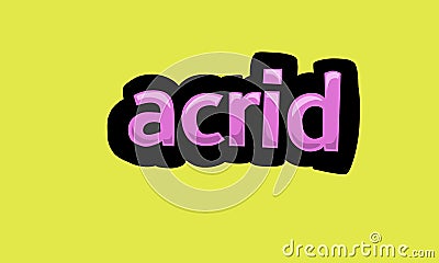 ACRID writing vector design on a yellow background Stock Photo