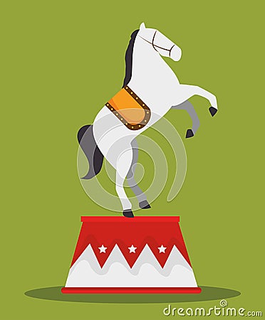 acrobat horse show circus carnival Cartoon Illustration