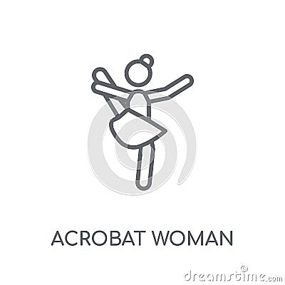 Acrobat Woman linear icon. Modern outline Acrobat Woman logo con Vector Illustration