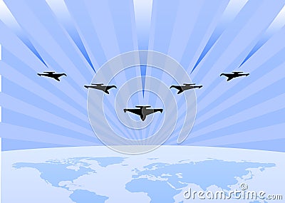 Acrobatic air show exhibition Vector Illustration