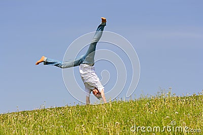 Acrobatic feat Stock Photo