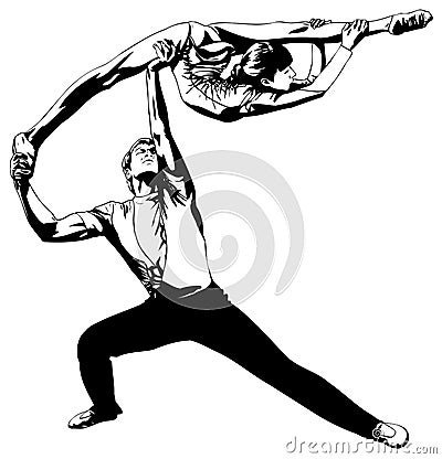 Acrobatics Vector Illustration