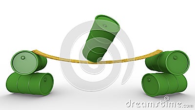 Acrobatics scene with barrels Stock Photo