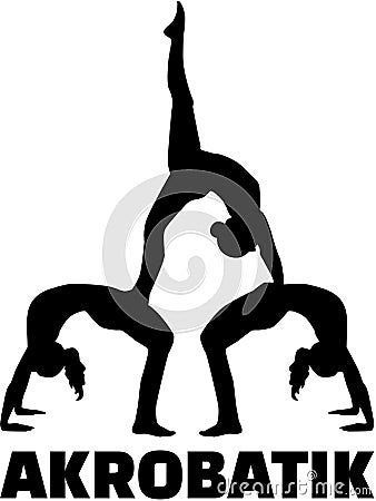 Acrobatics silhouette Vector Illustration