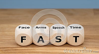 The acronym FAST on cubes Stock Photo