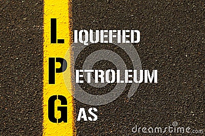 Acronym LPG - Liquified Petroleum Gas. Stock Photo