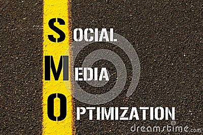 Acronym SMO - Social Media Optimization. Stock Photo