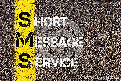 Acronym SMS - Short Message Service Stock Photo