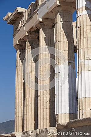 Acropolis of Athens. Parthenon columns. Greece Stock Photo