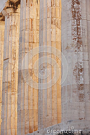 Acropolis of Athens. Parthenon columns. Greece Stock Photo