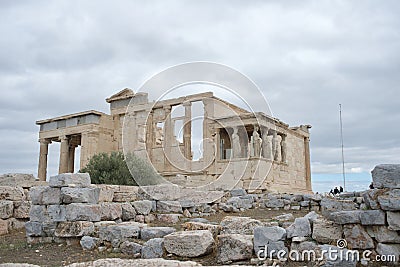 A view of a Greek tample at The Acropolis of Athens Editorial Stock Photo