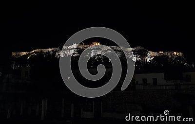 Acropolis at night Stock Photo