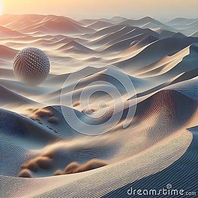 Wind's artistry crafting graceful dunes Stock Photo