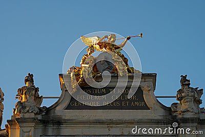 The acroterion of Arc Here. Editorial Stock Photo