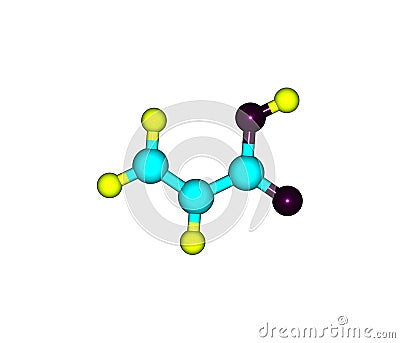 Acrylic acid molecule on white Stock Photo