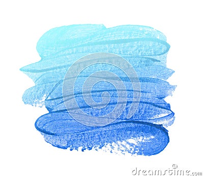 Acrylic blue brush stroke with paper texture Stock Photo