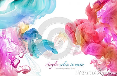 Acrylic colors in water Stock Photo