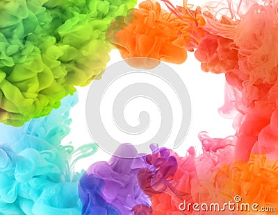 Acrylic colors in water. Stock Photo