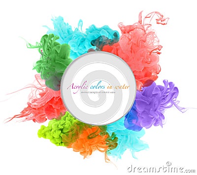 Acrylic colors in water. Stock Photo