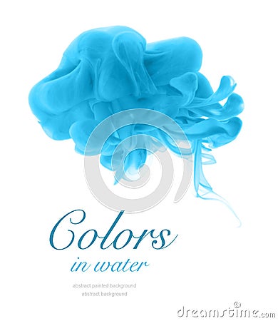 Acrylic colors in water. Stock Photo