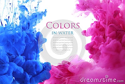 Acrylic colors in water. Abstract background. Stock Photo