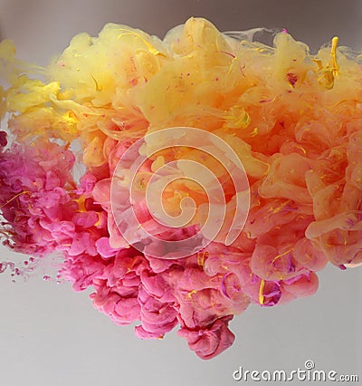 Acrylic colors in water. Abstract background. Stock Photo