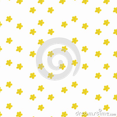 Acrylic illustration of a flower of yellow Cartoon Illustration