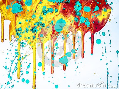 Acrylic Modern Painting Details with Vibrant Contrast Stock Photo