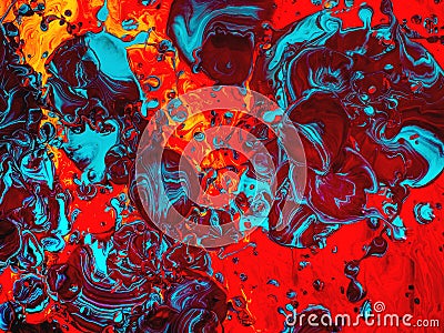 Acrylic Modern Painting Details with Vibrant Contrast Stock Photo