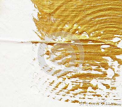 Acrylic textured gold paint abstract Stock Photo