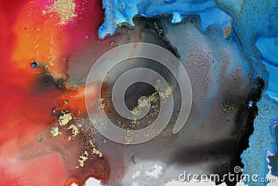 Acrylic, watercolor, ink colors blots. Abstract background. Marble texture Stock Photo